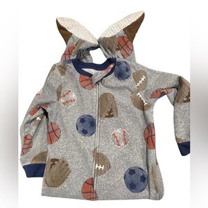 Carters boys 4T fleece sports footie pajamas